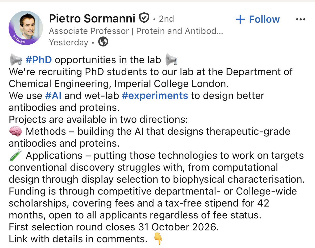 FeranmiFerary's tweet photo. Now is not the time to sleep on LinkedIn as many Professors and departments in the UK are currently advertising PhD funding opportunities…👇 https://t.co/XCP92Fiitw