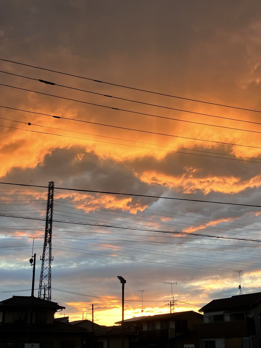 ecochant's tweet photo. 父島の近くにいる台風が作ったみたいよ。
#台風
#夕焼け https://t.co/g102nJZRad
