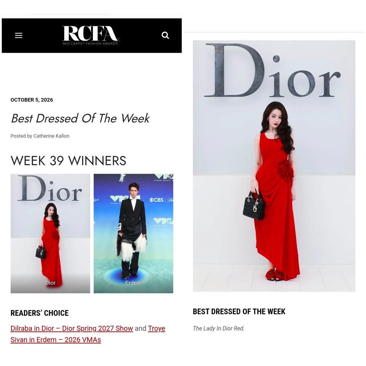 dazzlingdilraba's tweet photo. What an icon!

The Lady in @Dior Red just won @Fashion_Critic_'s Best Dressed Of The Week!

Dilraba Dazzles DiorSummer27 

#DilrabaxDiorSummer27 #Dilraba #DiorSummer27 https://t.co/GkLKN9r2Zn