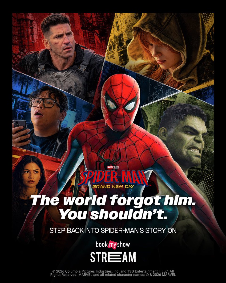 BmsStream's tweet photo. Never forgot. Never will. Time to tingle your spider sense again🕸️🕷️

Buy or Rent #SpidermanBrandNewDay  on #BookMyShowStream now! 

https://t.co/7y4eWg62PJ https://t.co/PATgjttHOJ