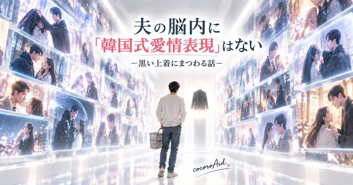 cocoroAid's tweet photo. ホームセンターで「寒ぅーい！」とアピール。夫の手には脱いだジャケット。

これは…♡

と思った私の目の前で、夫はそれをサッと自分で着た。🌿夫の脳内に「韓国式愛情表現」はないー黒い上着にまつわる話｜cocoroAid @cocoroAid https://t.co/Dapn49APcR https://t.co/tnF2gKmEoi