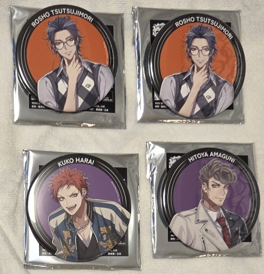 lilian_8453's tweet photo. 【交換】ヒプノシスマイク ヒプマイ 缶バッジ Birthday 12thライブ

譲　盧笙2、獄、空劫

求　幻太郎4

札幌駅から大通りで手渡しもしくは郵送希望です。
検索からでもお気軽にお声掛けください。 https://t.co/KCIJ4eyIGo