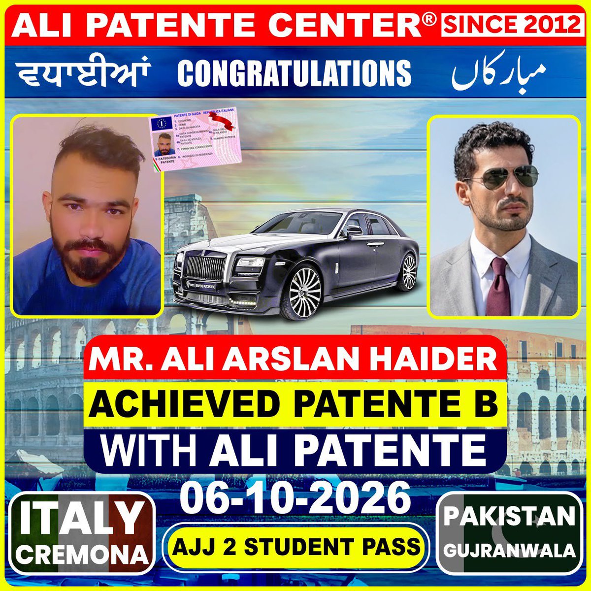AliPatente's tweet photo. Contact Us: 3206150222 / 3807450555 / 3801841000 / 3201170888
#patente #italy #drivingschool https://t.co/9PvyZp3Gff