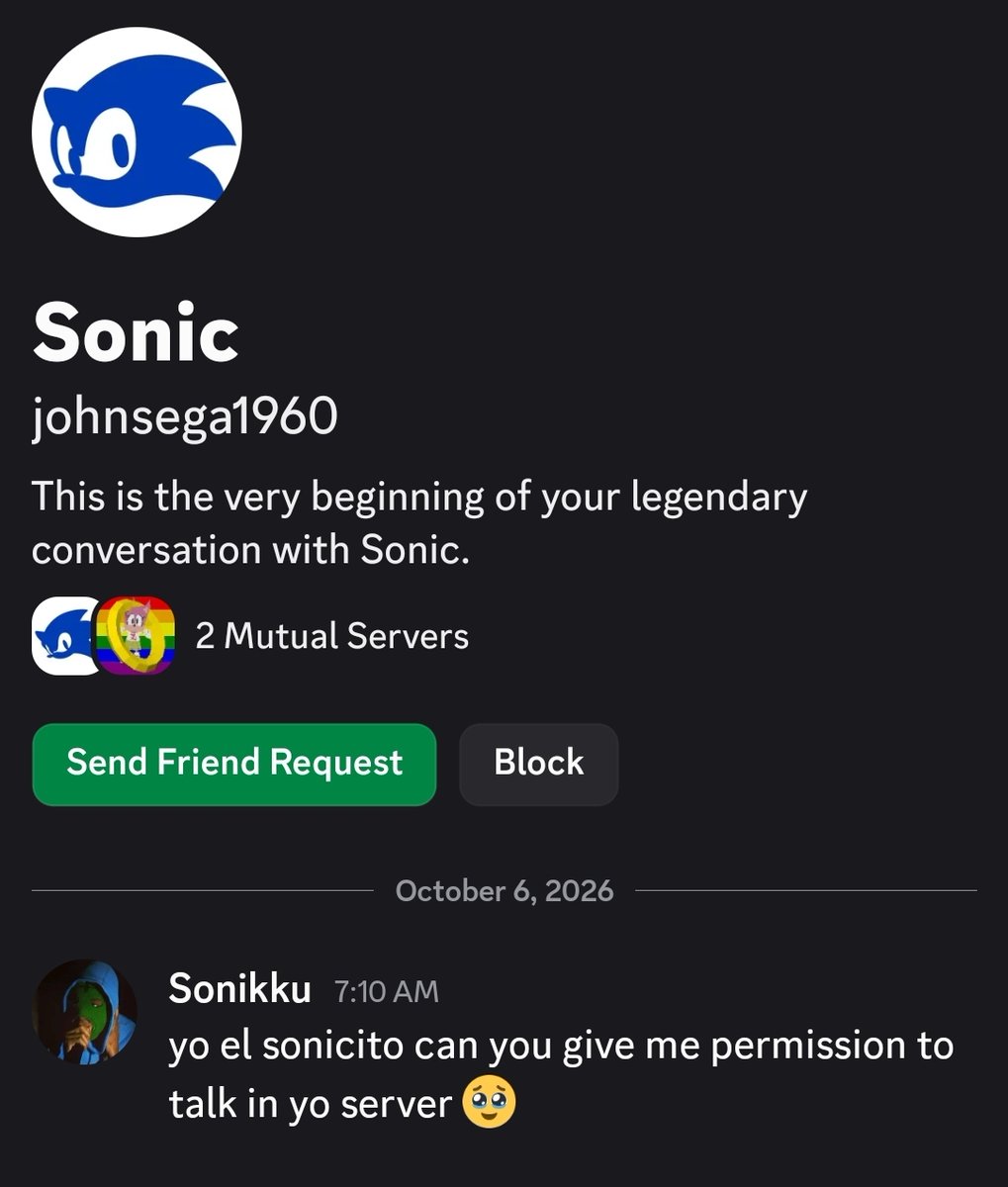 parcmnw's tweet photo. @sonic_hedgehog let me speak in yo server https://t.co/IyuvVRhELd