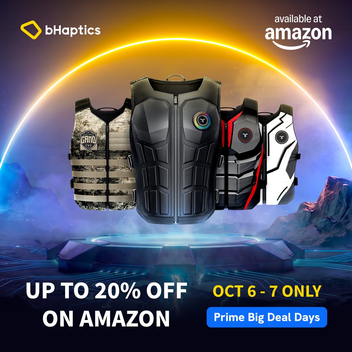 bhaptics's tweet photo. Two days only⚡
Save up to 20% on TactSuit during Amazon Prime Big Deal Days, Oct 6–7.

US gamers — don’t miss it.

👉 https://t.co/QxHoTjln7B
#bHaptics #PrimeBigDealDays https://t.co/SwesMejKEE