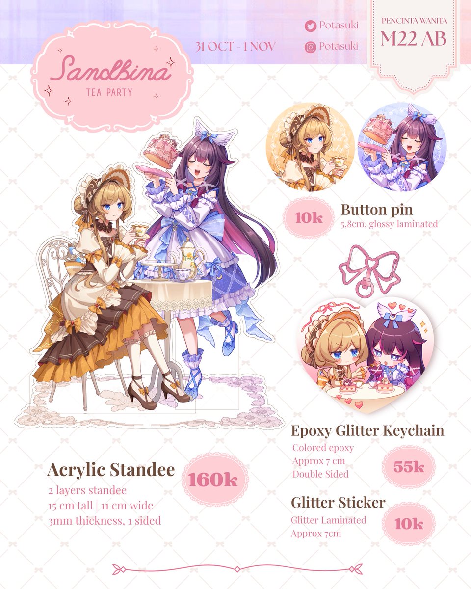 potasuki's tweet photo. [🩷&amp;🔁 Appreciated!]
Potasuki #CF23 #comifuro23 Catalogue
Flash PO for prints, button pin, and stickers
Available for pick up and mail order!

📍 Booth M22-ab (Pencinta Wanita)
📆 PO period : 6 - 10 Oktober
🔗 Local form : https://t.co/dGaEwKfwGK
[INTL GO please DM]

(1/2) https://t.co/SmylBwT4DW
