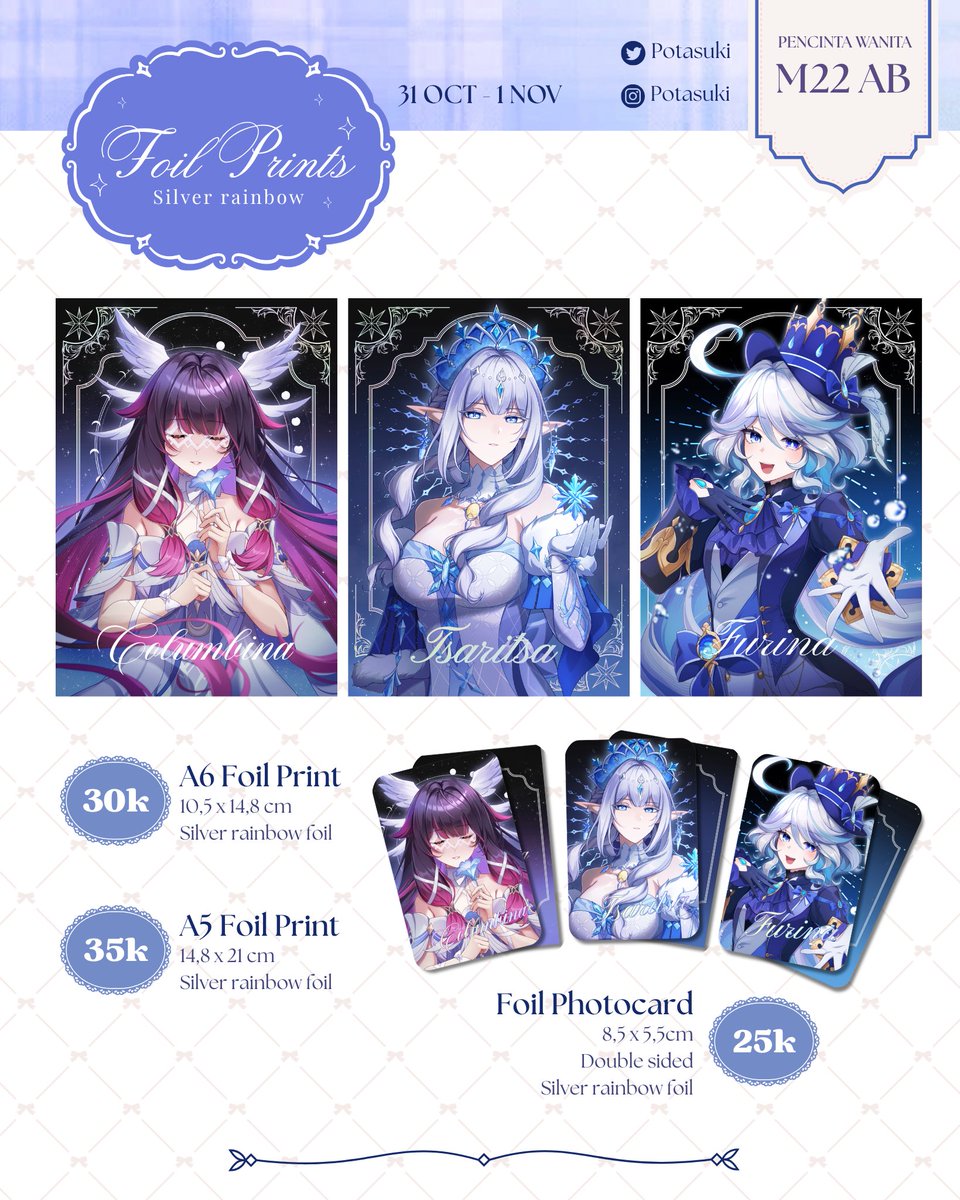 potasuki's tweet photo. [🩷&amp;🔁 Appreciated!]
Potasuki #CF23 #comifuro23 Catalogue
Flash PO for prints, button pin, and stickers
Available for pick up and mail order!

📍 Booth M22-ab (Pencinta Wanita)
📆 PO period : 6 - 10 Oktober
🔗 Local form : https://t.co/dGaEwKfwGK
[INTL GO please DM]

(1/2) https://t.co/SmylBwT4DW