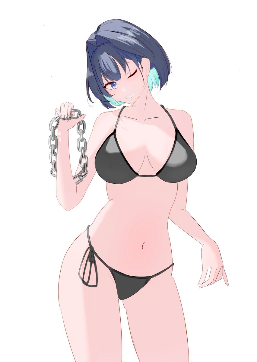 Sarueni's tweet photo. Swimsuit kwoniii >\\<

#kronillust #hololiveEN https://t.co/VFLuQU0Mgp