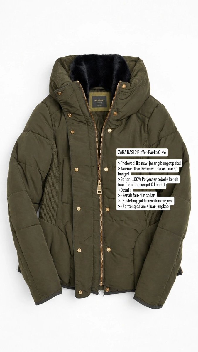 annaqilla4's tweet photo. guys akhir taun musimnya ke LN yhh aku mau preloved winter jacket Zara masih bgs bangettt warnanya juga cakep bgttt ini size S fit to M yaaa
#zara #zarabasic #winterjacket #pufferjacket #fauxfur #winter #liburanakhirtaun #winteroutfit #coat #wintertime #zarajacket https://t.co/5WxGTTl1xC