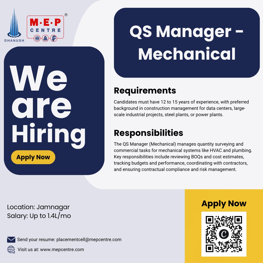 MEPCentrepage's tweet photo. #hvacjobs #hvacemployment #mep #jobopenings #engineerjobs https://t.co/dzDXHwPABp
