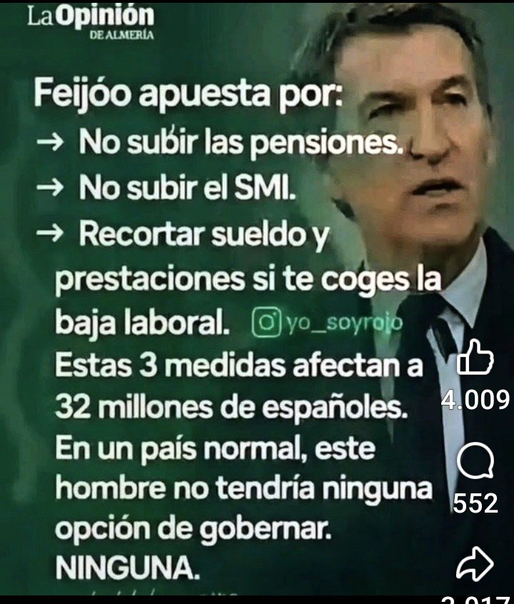 jaarrogante's tweet photo. @josevico4 Esos fachapobres que votan a la derecha extrema y a la extrema derecha, que luego no digan que les han engañado que no sabían nada !!!
Lo jodido de esto es que lo sufriremos y pagaremos todos !!

¡¡ SU PUTA MADRE !! https://t.co/BwEb1l0XiP