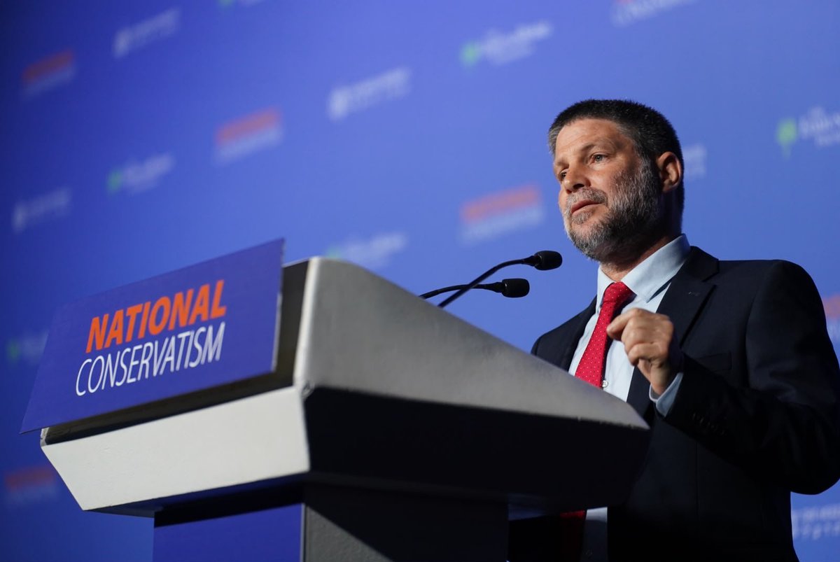 NatConTalk's tweet photo. "If you start a war of aggression, be prepared to lose territory."

— Finance Minister @bezalelsm at NatCon Jerusalem. https://t.co/nxbH1zUCgN