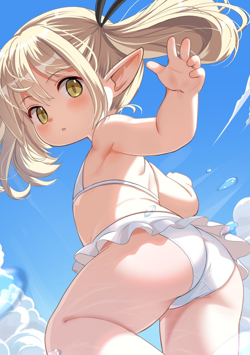 Shelldy_h's tweet photo. #でかいけつララフェル
そういやラミットちゃんに水着着せてあげて無かったので着せた https://t.co/0nWdZvFswi