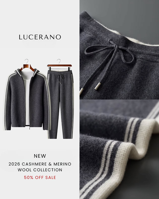 Lucerano_shop's tweet photo. Experience luxury at its finest with our Men's Cashmere &amp; Merino Wool Collection. Crafted from the highest-quality cashmere and merino wool, these pieces offer unparalleled comfort and style.