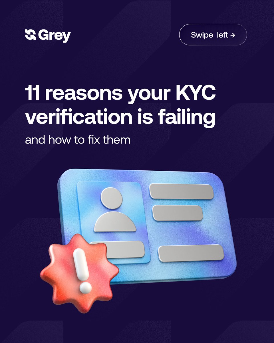 greyfinance's tweet photo. Seeing "KYC verification failed" doesn't necessarily mean your account has been rejected. 

Read the thread to see why your KYC verification is failing and how to resolve the most common issues🧵 https://t.co/SfkbN8gqut
