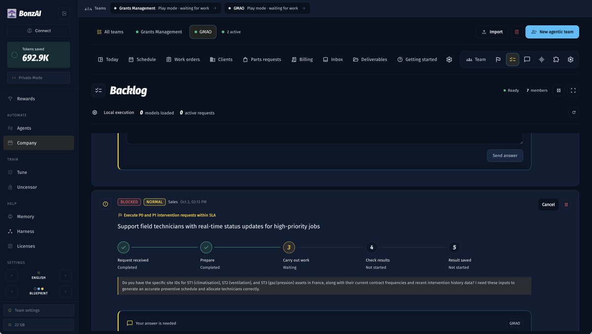 bonzai_depin's tweet photo. BonzAI v4 brings maintenance, invoicing, purchasing and grant administration into a shared workspace, with AI teams that prepare and advance work under your control. It is configured around your contracts and operating procedures, with local-first data handling.

$BONZAI https://t.co/fDqVcCwnAk