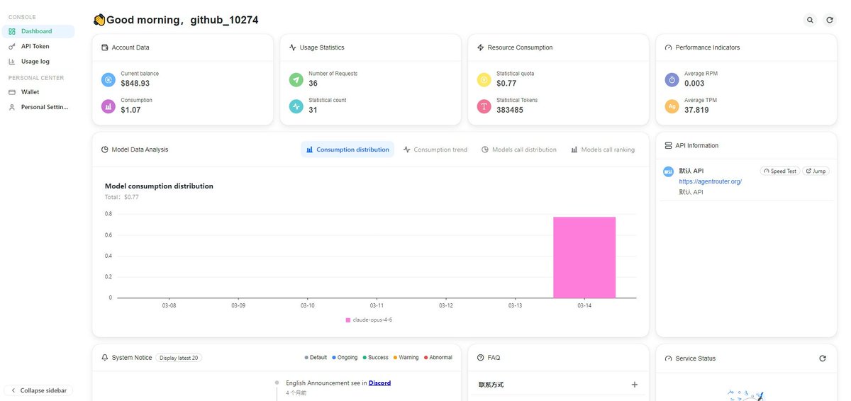 AdrianDacka's tweet photo. If you use AI coding agents, check this out.

AgentRouter is handing out $200 in free credits to try:
• GLM-5.3
• DeepSeek V4 Flash
• Claude Opus 4.8
It also works with Claude Code, OMP, Codex, Pi, DeepSeek Harness and more.
→ Sign up: https://t.co/GgsMwKhM9a
Use an active GitHub account to qualify for the bonus.

#AI #CodingAgents #ClaudeCode #DeepSeek #OpenCode #codex