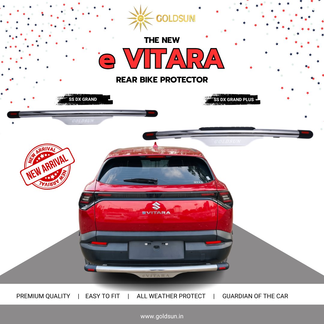 goldsun_auto's tweet photo. Goldsun Rear Bike Protectors | Now for e VITARA
SS DX Grand & SS DX Grand Plus Rear Bike Protectors are now available for e VITARA. 🛡️
Strong, durable & designed for added rear protection.
#Goldsun #EVitara #RearBikeProtector #SSDXGrand https://t.co/HinizEfa5Z