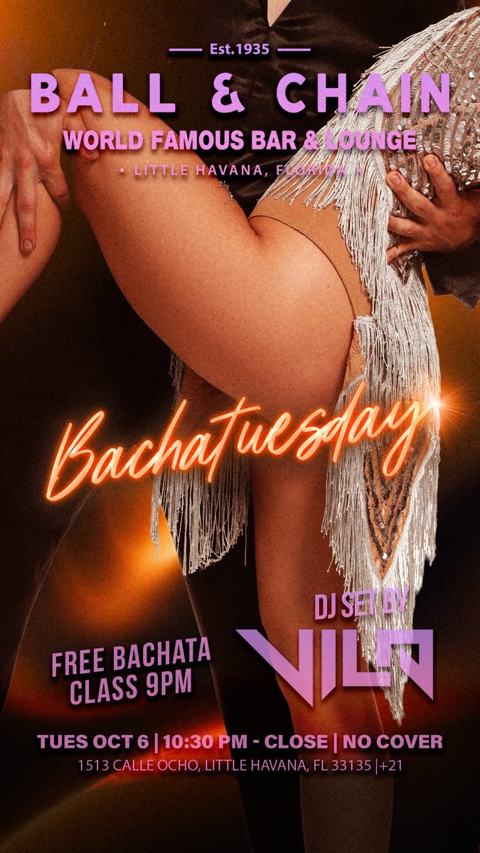 BallAndChainBar's tweet photo. TODAY: #LiveMusic 12 noon to 6 p.m., #HappyHour 4 to 7, #LiveJazz 6 to 9, then #Bachatuesday with DJ Vila + a FREE #BachataClass, 9
TOMORROW: #SaborWednesday includes live music by Mandy y La Clave at 8 + a FREE #SalsaClass, 9!
https://t.co/z7b3b6aDZZ
🍍💚 https://t.co/xmRk4nNSHf