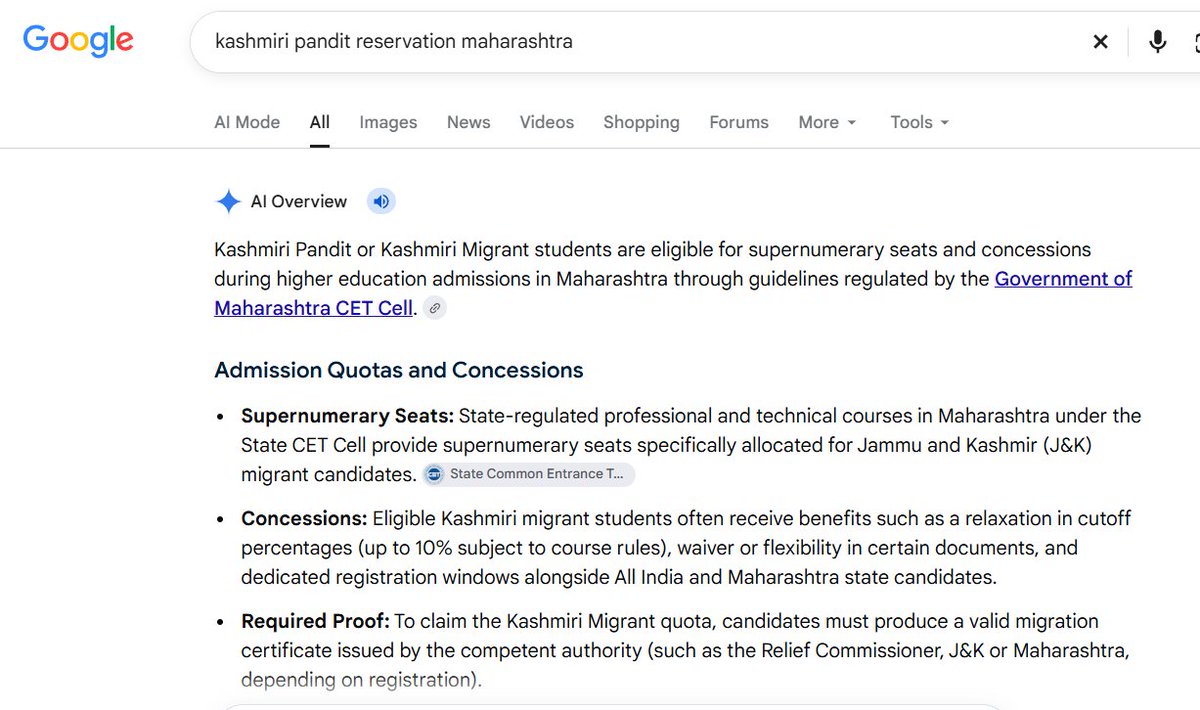 spitinthewind46's tweet photo. @Harry1969814 Kashmiri Pandits study in Maharashtra on reservation. No other state provides u reservation. You should be grateful. https://t.co/dO9GQWD64O