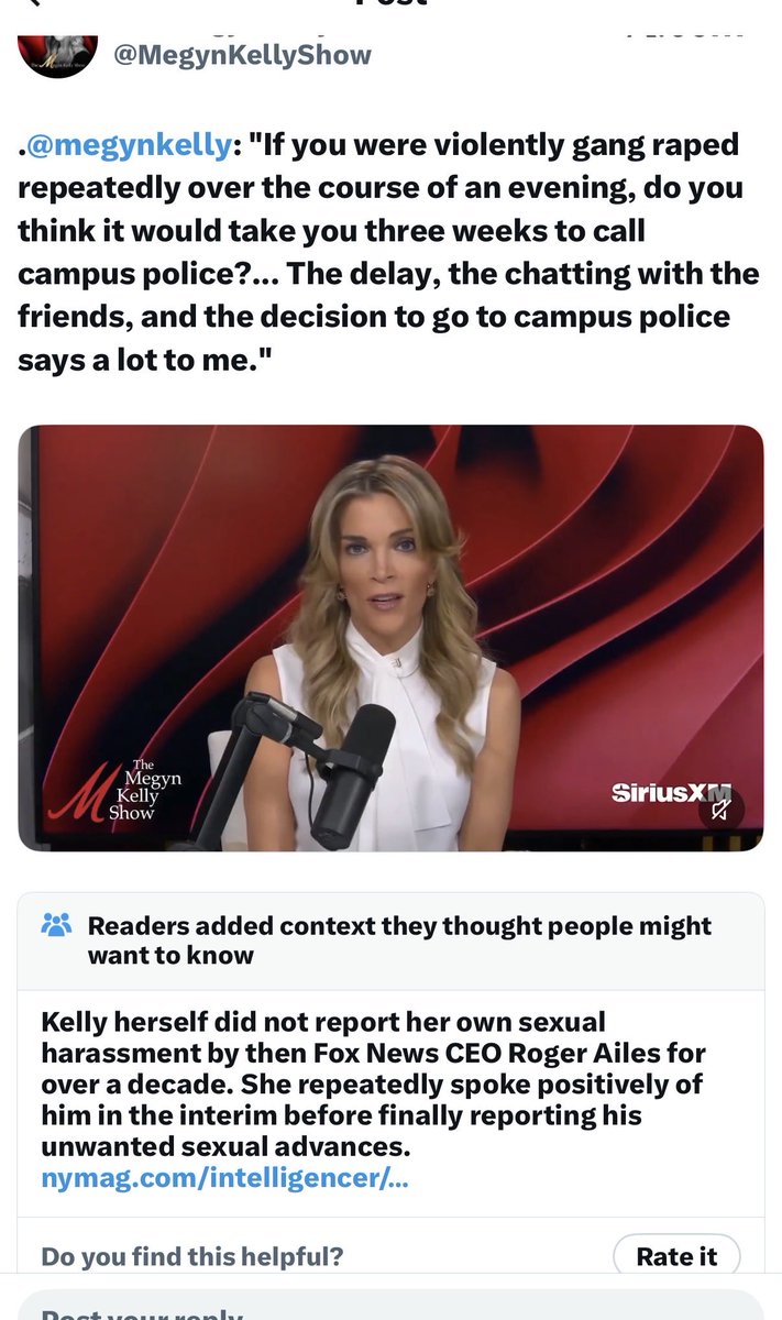 Christie_Whelan's tweet photo. best community note ever. a woman using the fact a woman didn’t immediately report her SA against her, when she literally did the exact same thing. https://t.co/mTvaXV41Hc