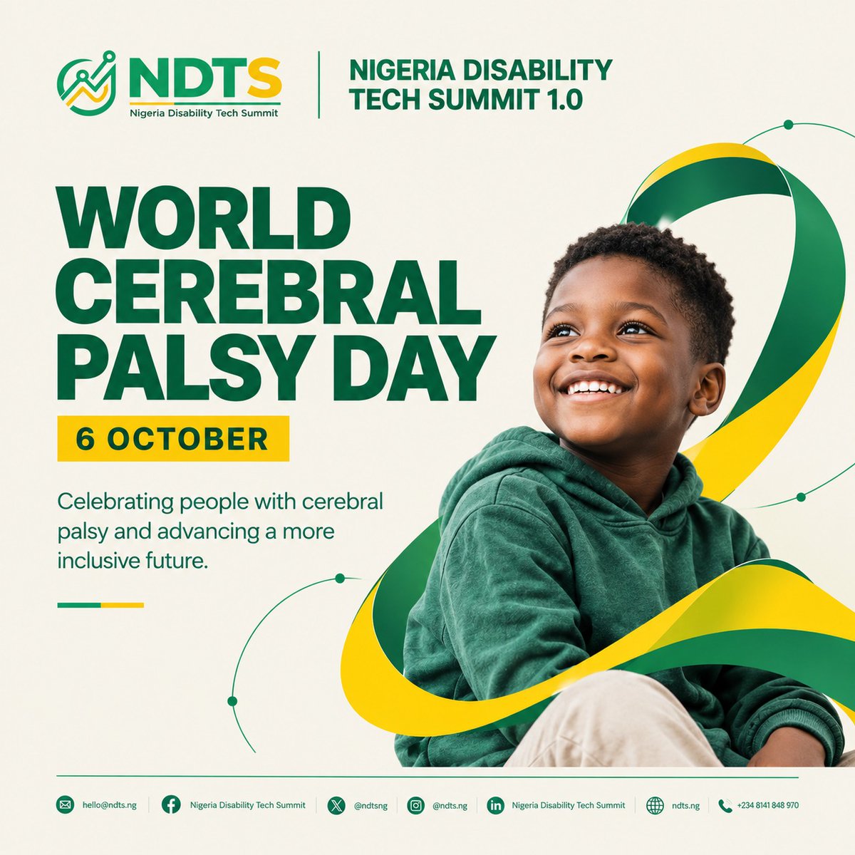 ndtsng's tweet photo. Today, we recognise the voices, abilities and contributions of people with cerebral palsy.

Technology can help remove barriers when it is designed with inclusion at its core.

#WorldCerebralPalsyDay #CerebralPalsy #Accessibility #AssistiveTechnology #DisabilityInclusion #NDTS https://t.co/608QqJ4OFA