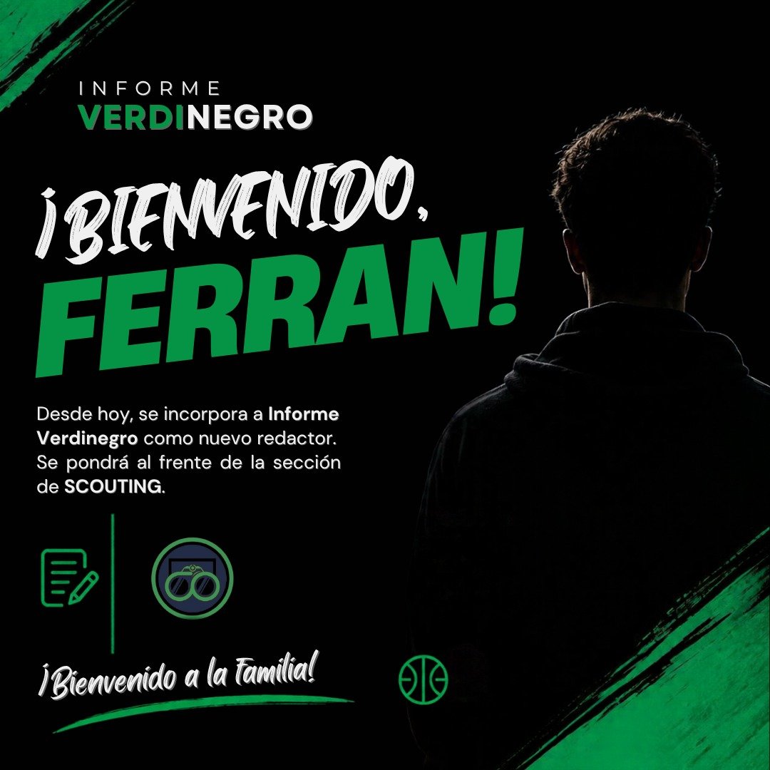 InfoVerdinegro's tweet photo. 📰 ¡Bienvenido a la familia, @ScoutingAsisa!

📝 Ferran será el encargado de firmar los scoutings de los rivales del Joventut en cada jornada (tanto en España como en Europa), y de ofrecer los mejores tips para frenar al 'killer' contrario.

¡Mucha suerte en esta nueva etapa! https://t.co/cPGYsV3f0T