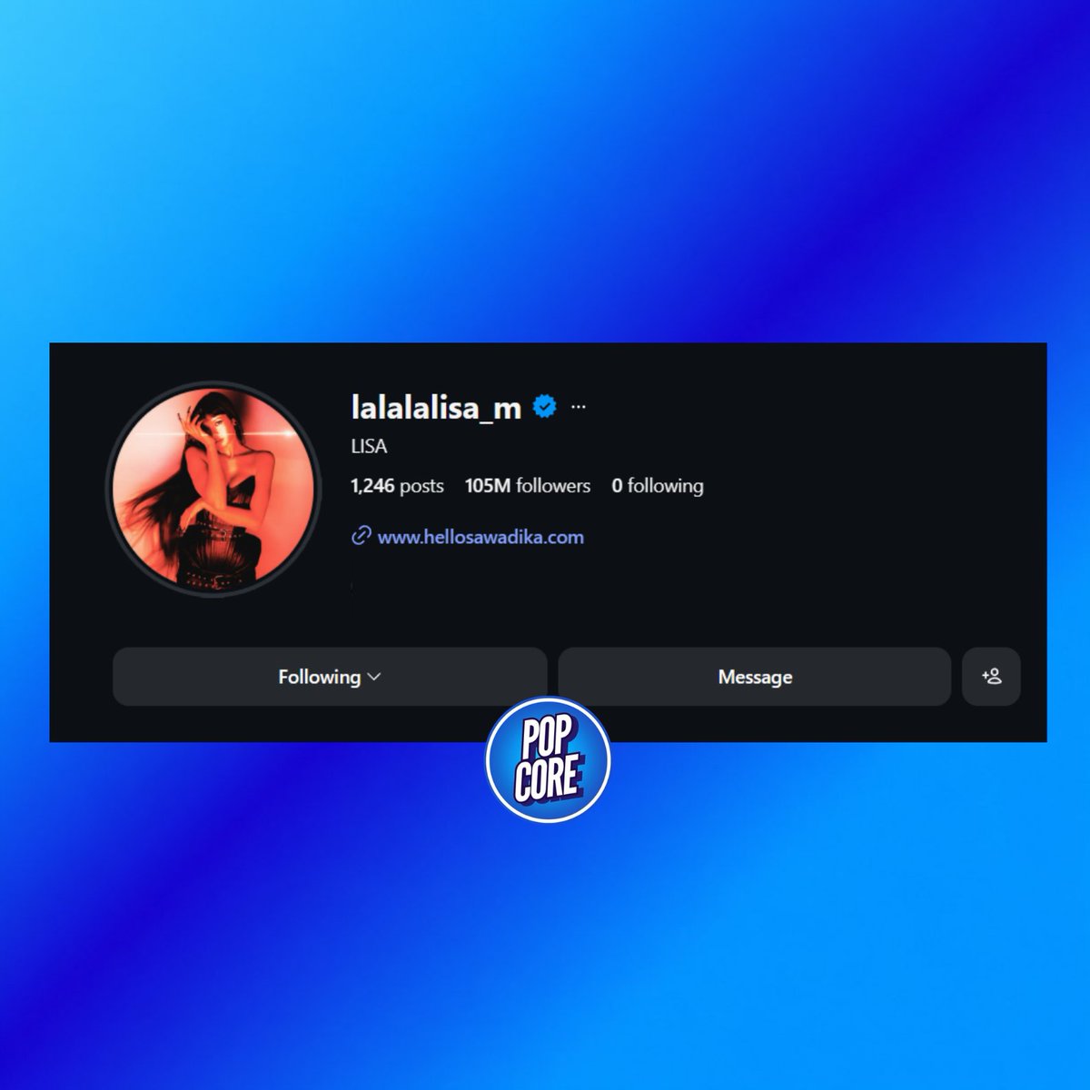 TheePopCore's tweet photo. LISA has updated her Instagram profile picture ahead of her upcoming new era with “PRESS PLAY.”

— EP out October 23rd. https://t.co/ecVtuKB5yG