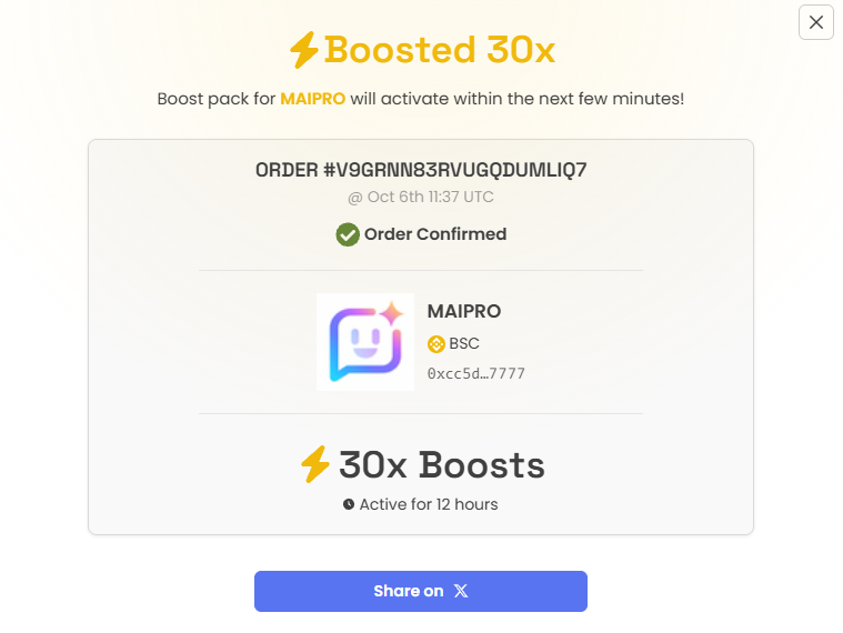 Memeaipro's tweet photo. Dexscreener boosted 30x. https://t.co/EALFefZZ4z