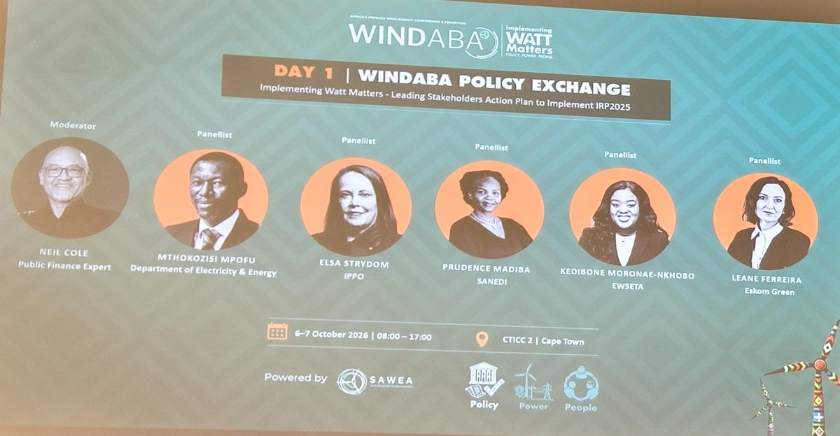 ewseta's tweet photo. Skills must be developed against the project pipeline, not after it.

EWSETA CEO Kedibone Moronae-Nkhobo at #WINDABA2026.

Visit EWSETA at Stand 24.

#EWSETA #WindAcAfrica https://t.co/brdy3CZM07