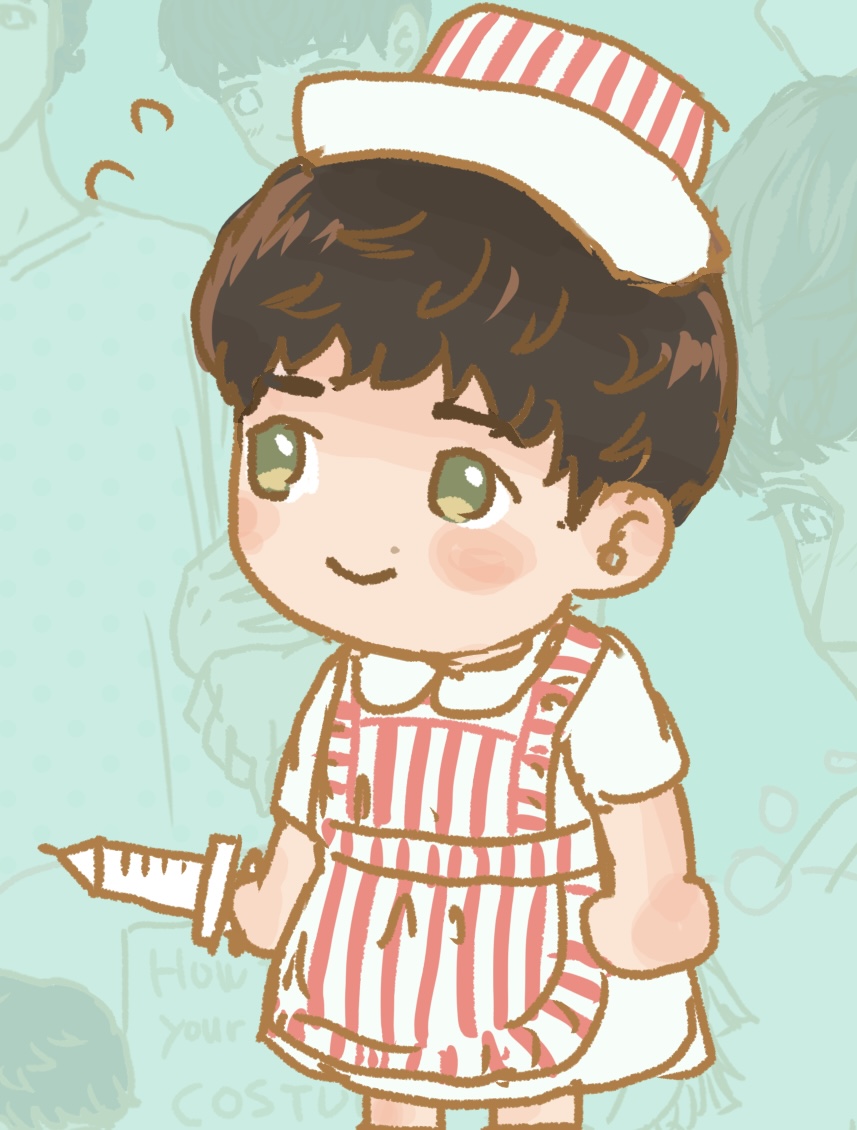 xBWlEm5QHE28554's tweet photo. wipというかなんというかナースコスなうぃる君を描きたくてでもお顔がかわいく描けなくてイーーってなってちびキャラを描いて逃避しているところ… https://t.co/EJJbekXwaM