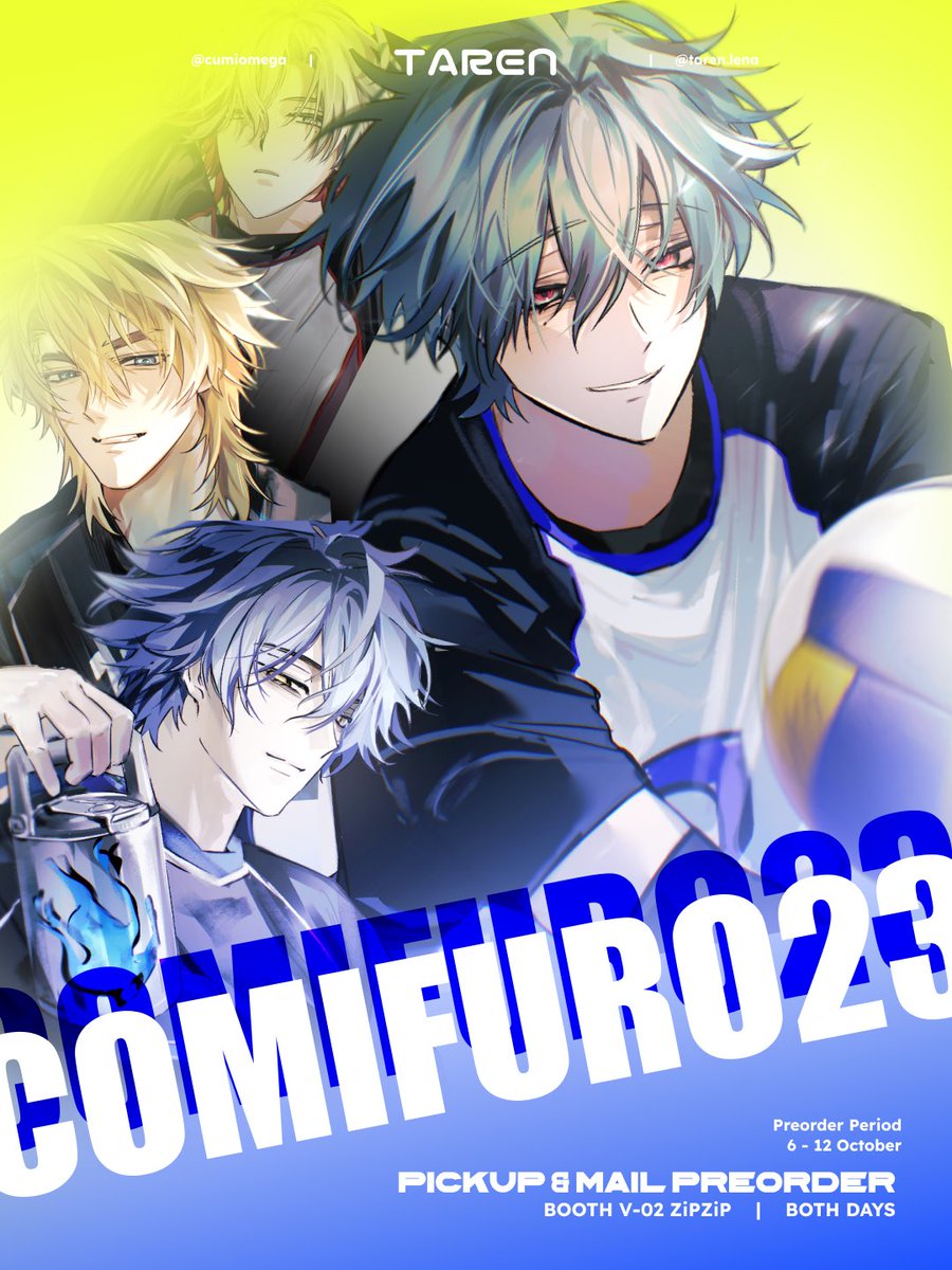 cumiomega's tweet photo. 🔁💛are appreciated!
🎁 Taren’s Giveaway &amp; Preorder Open!! 

💛 #CF23 Pickup Both Days
📍 Booth V02 - ZipZip
📬 Local &amp; Global Shipping

✨ Genshin Impact, ALNST, ORV, Nijisanji JP

📅 PO Period: 6 - 12 Oct

🔗 PO link &amp; more details in thread👇 

#cf23catalogue #comifuro23 https://t.co/4nzEHzZiPT