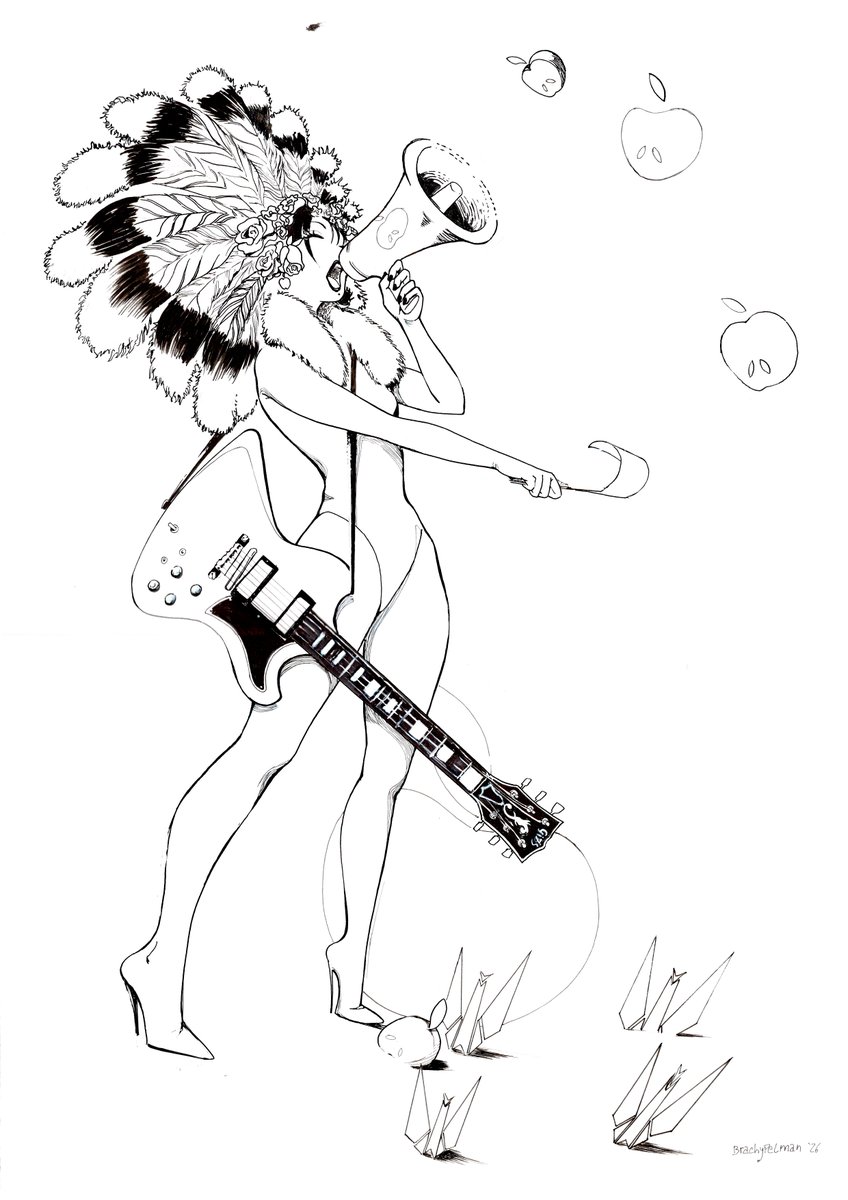 Brachypelman's tweet photo. went through so many patches and fixes et white correctors from differents brands, but i loved to do it
##inktober2026  01 apple #inkdrawing #sheenaringo #tokyoincidents #tokyojihen https://t.co/s9awxmr6UX
