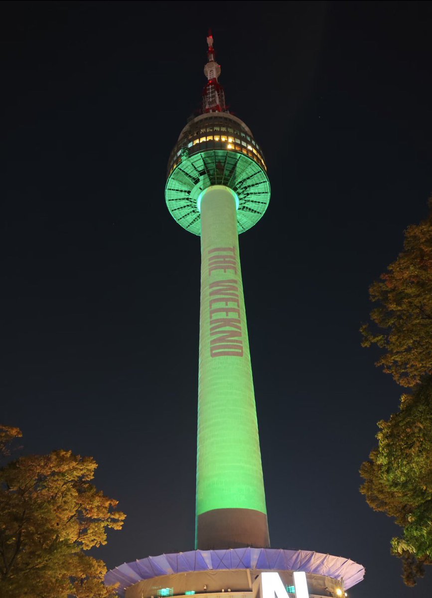 NewsWeeknd's tweet photo. Seoul Tower 💚 https://t.co/9uwsPcttN8