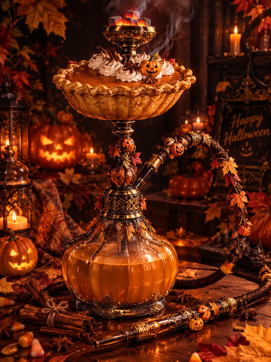 XX2x2x7's tweet photo. 〜今日のおすすめ〜

『🎃Jack's pumpkin pie🎃』

ジャックがハロウィンに向けて用意された、甘いパンプキンパイ
生地の甘さとかぼちゃの果肉感を感じられる、優しい呼吸味わってみませんか？
#シーシャ #シーシャラウンジ #湯島  #上野シーシャ #おすすめシーシャ #おすすめ  #今日のおすすめ https://t.co/0PoLybHn4m