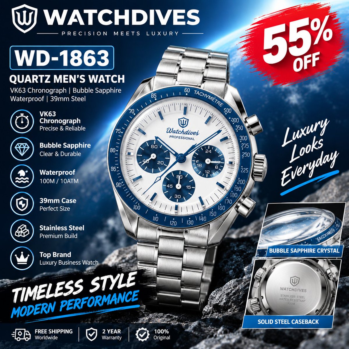 SultanaSheli's tweet photo. Watchdives New WD1863 Quartz Men's Watch VK63 Chronograph Bubble Sapphire Waterproof 39Mm Steel Top Brand Luxury Business Watch
ππBuy now: https://t.co/4Mo2veoxm0
π₯π₯ Discount: 55%π₯π₯
#Watchdives #WD1863 #VK63 #ChronographWatch #MensWatch #LuxuryWatch #QuartzWatch https://t.co/7DnCZwdfoE