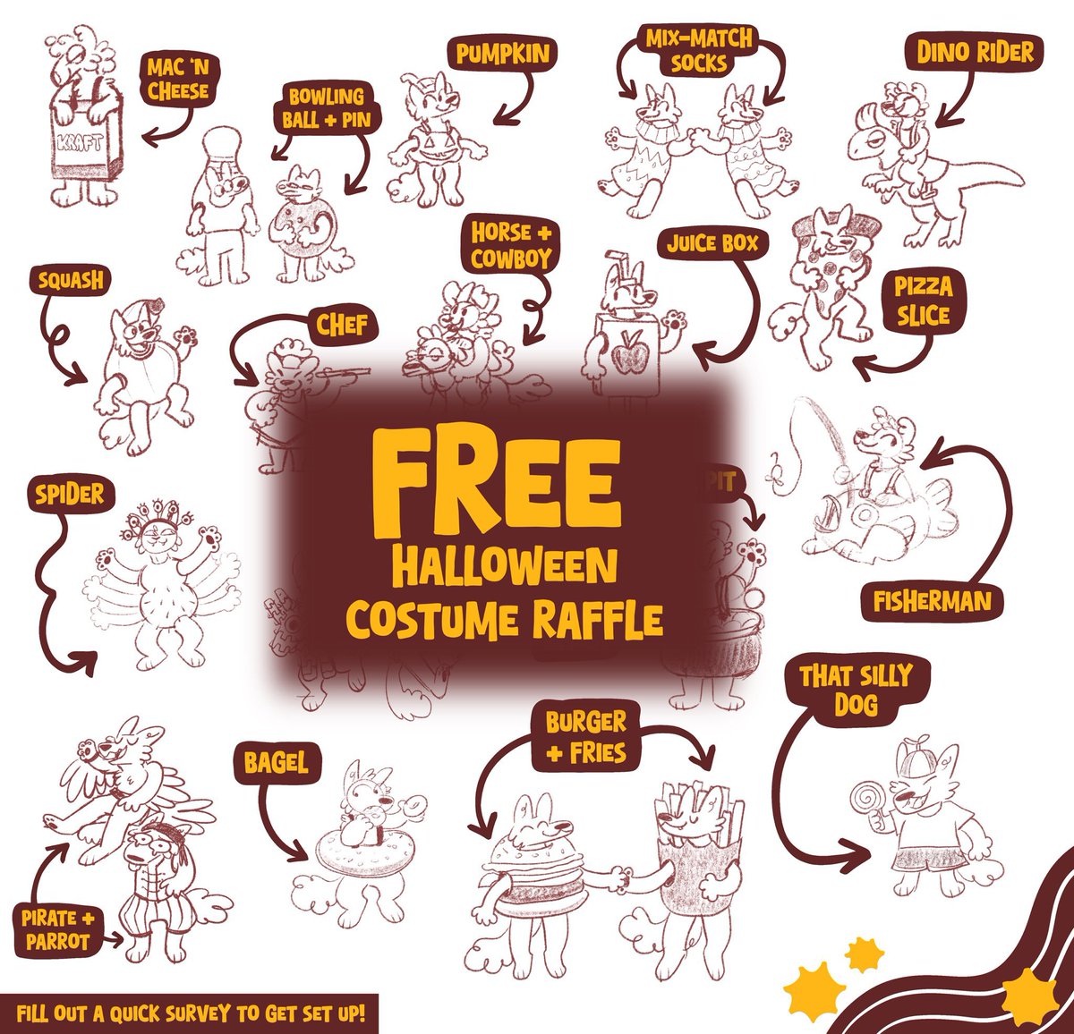 the_jackson47's tweet photo. GOOD EVENIN’ WORLD!! 🎃 

I NEED YOUR REFS!!! There are a few costumes leftover from the current batch of creatures and I WANT TO DRAW MORE!

🔅Drop your ref!
🔅That’s it!

Let me choose some of you little demons >:)
#artist #smallartist #furry https://t.co/EntFXLOqNp