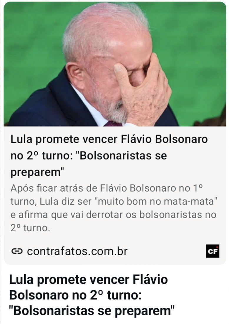 MachadoDarlon's tweet photo. 👀😟 Este bandido está dizendo com todas as letras que o TSE e o STF vão fraudar novamente as eleições e vão empossá-lo presidente de novo, gente!! - Não basta o que aconteceu no primeiro turno onde deu apagão nas apurações por mais de uma hora??! - Tudo indica que Flávio Bolsonaro venceu no primeiro turno com mais de 55% dos votos válidos e o TSE foi lá paralisou as apurações pra que Lula subisse e o Flávio Bolsonaro descesse. O TSE não deu uma explicação plausível sobre isto. O que o Ministro Kassio Nunes falou não convenceu ninguém!!
Vamos abrir os olhos e acordar, BRASIL!!! 👁👁🇧🇷

👉 @anitarocha10 🔰🔥