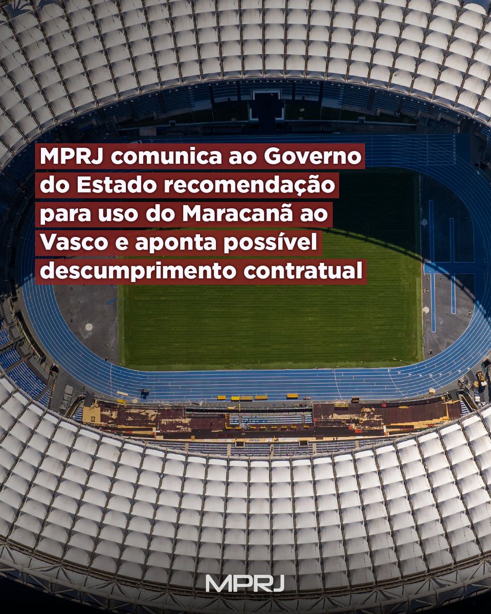 MP_RJ's tweet photo. JOGO NO MARACANÃ | A Procuradoria-Geral de Justiça do #MPRJ comunicou ao Governo do Estado que o GAEDEST/MPRJ expediu recomendação à concessionária Fla-Flu Serviços S.A. para disponibilizar o Maracanã para a partida entre Vasco da Gama e Boca Juniors, pela semifinal da Copa Sul-Americana. 

🔗 Saiba mais: https://t.co/vDEd4Oxw7W

#MinistérioPúblico #RJ #Maracanã #Futebol #Notícias #ParaTodosVerem