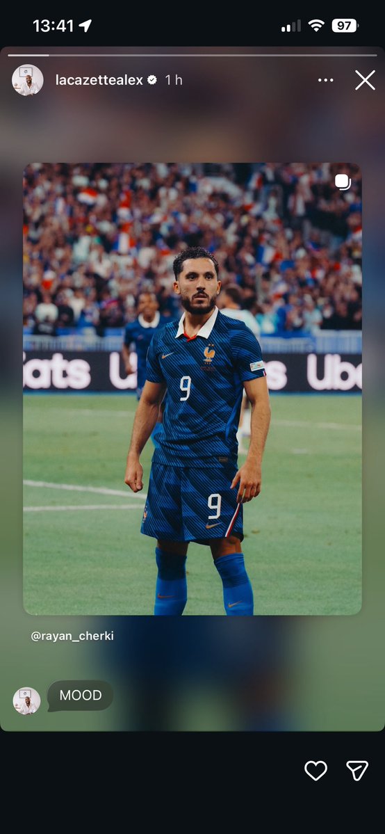 GonesArea's tweet photo. La story de @LacazetteAlex sur Instagram avec le commentaire : « Mood » 

Nous aussi on adore ce mood Alex 🤝❤️💙 https://t.co/QvpaSy3L56