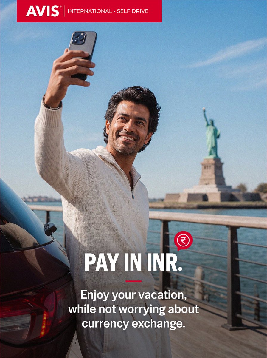 aviscarindia's tweet photo. Book your international self-drive rental in INR. No currency conversions. Just you, Avis and the road ahead.
Click the link to book now: https://t.co/vVzSeA9WIs
#Avis #InternationalSelfDrive #SelfDrive #InternationalCarRental #CarRental #RentACar #TravelInternational https://t.co/zGtEUWVwfq