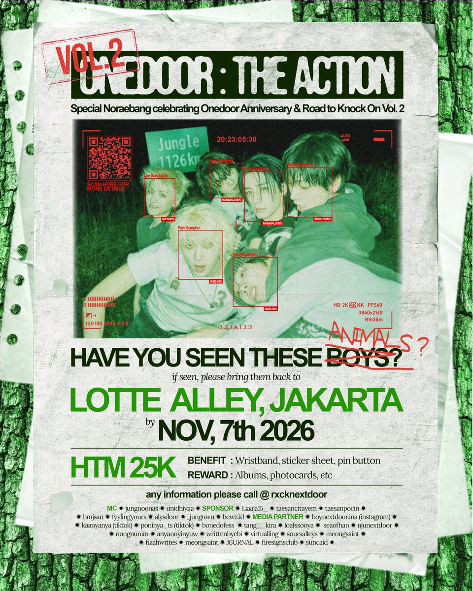 RXCKNEXTDOOR's tweet photo. 𝗛𝗔𝗩𝗘 𝗬𝗢𝗨 𝗦𝗘𝗘𝗡 𝗧𝗛𝗘𝗦𝗘 𝗕𝗢𝗬𝗦?

Six boys have gone missing. We need YOU to help bring them back to:

📍Lotte Alley, Jakarta
📅 Nov 7th, 2026

Cuz we have a Special Noraebang!

🔗 https://t.co/47IepR0Ksm
(RSVP Opens 7 Oct, 7 PM)

#OnedoorTheActionVol2 
#BOYNEXTDOOR https://t.co/XAnmHB1olX