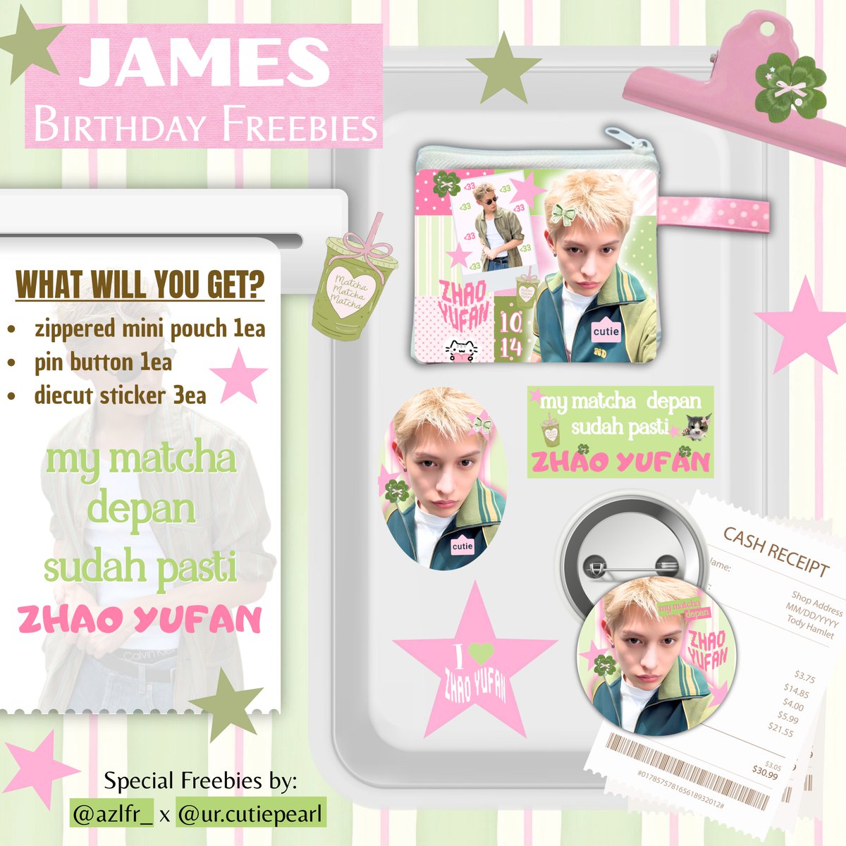 azlfr_'s tweet photo. 🍀☆~  JAMES Birthday Freebies by: @azlfr_ x ur.cutiepearl ~☆🍀

Likes &amp; RT very apreciated💗 

▪︎ coerina only
▪︎ 1 kit/1 person
▪︎ co by shopee 10.10
▪︎ link will be open at 19.00 WIB
▪︎ jangan lupa tulis usn X di notes saat co!!

good luck^^ https://t.co/yEQaY0ijLa