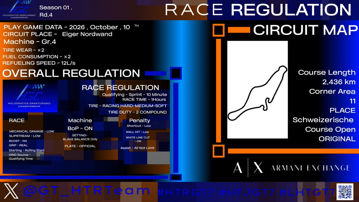 GT_HTRteam's tweet photo. [⬛️🟦 #HGC_GT7 🟦⬛️]

Season 01 Rd.5 RACE REGULATION

#GT7
#HTRGT7 #HTJGT7 #LHTGT7 https://t.co/9GRvsViavJ