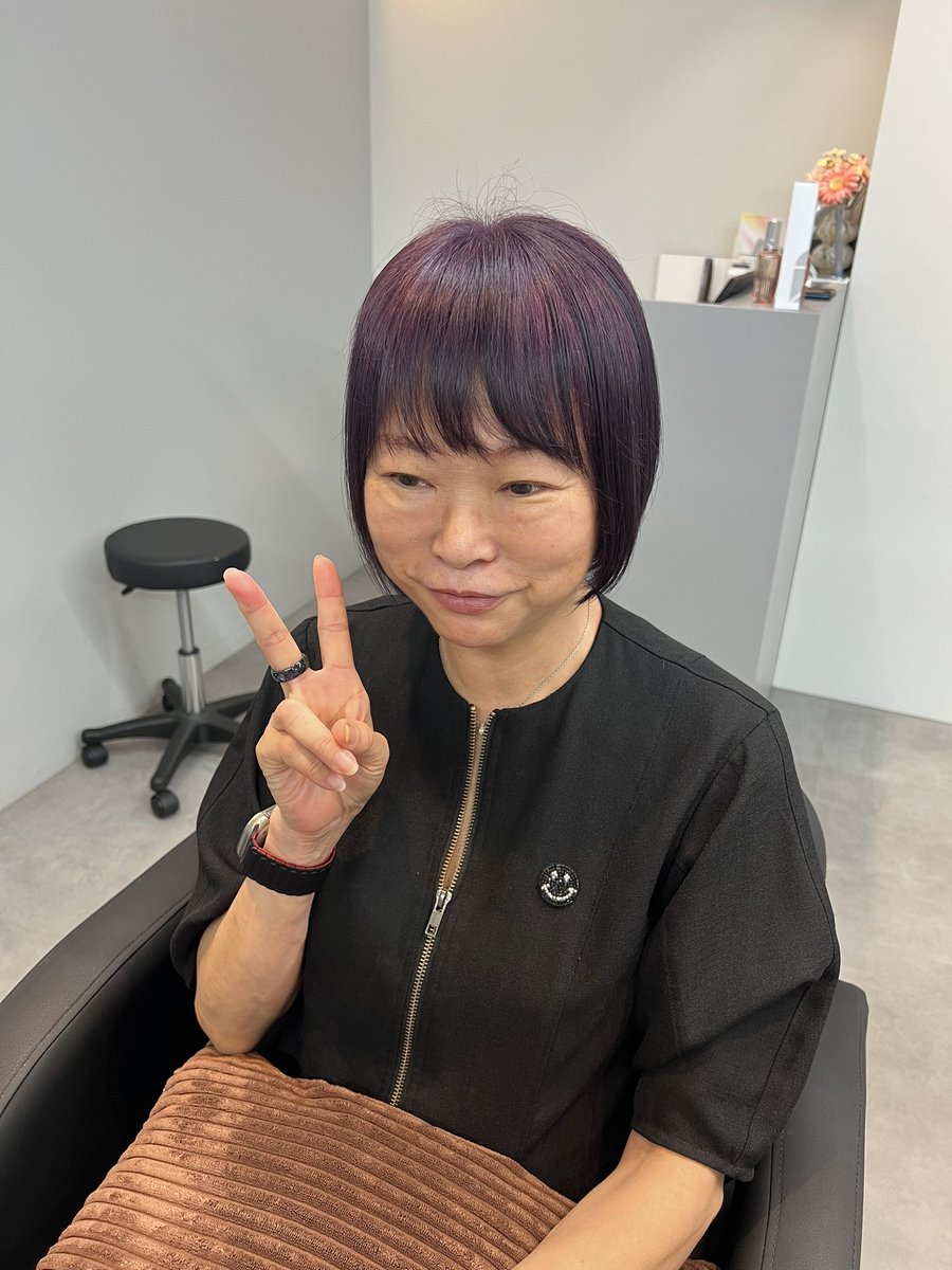 Tomocyan13's tweet photo. ✂️ ＆ カラー
ハロウィンパープル💜

 #武蔵小杉UN https://t.co/hgvA8MWqv9