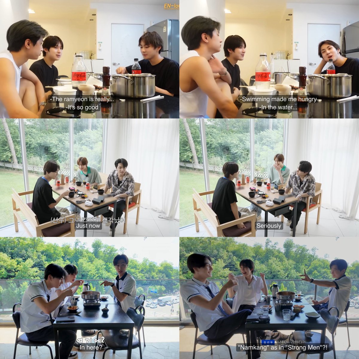 softlysunoo's tweet photo. enha’s hanlimz unit eating with each other through the years 🤍 https://t.co/b5Hhsxo7Un