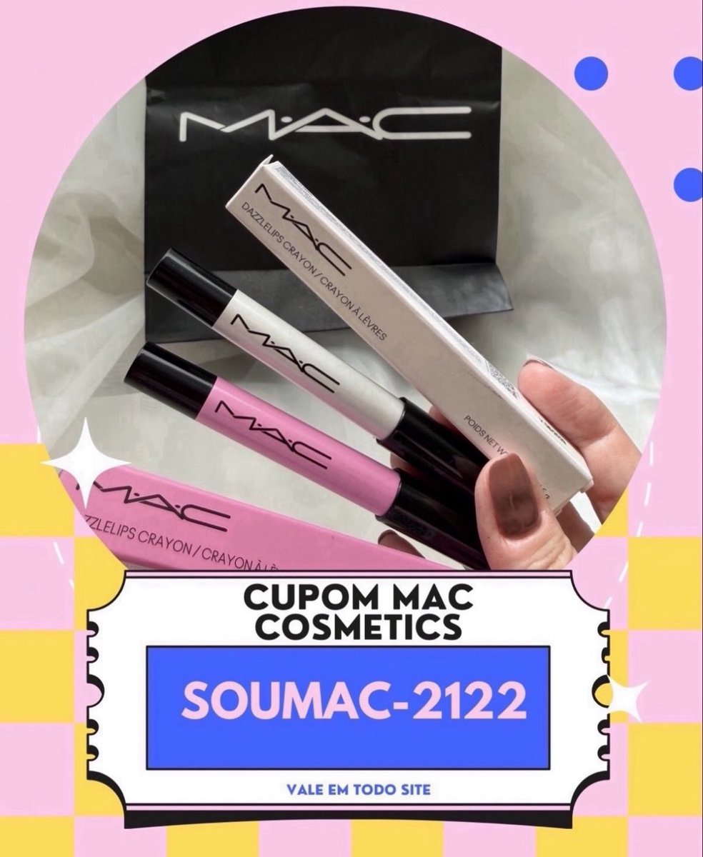 cupom_da_ba's tweet photo. CUPOM MAC COSMETICS ATIVO: SOUMAC-2122
Use cupom: SOUMAC-2122 no site oficial para ganhar 10% Off de desconto e frete grátis sem valor mínimo em produtos MAC COSMETICS
mac batom, mac base, cupom mac, cupom mac cosmetics
#mac #maccosmetics #cupommac #cupommaccosmetics https://t.co/rXe4WKRLew