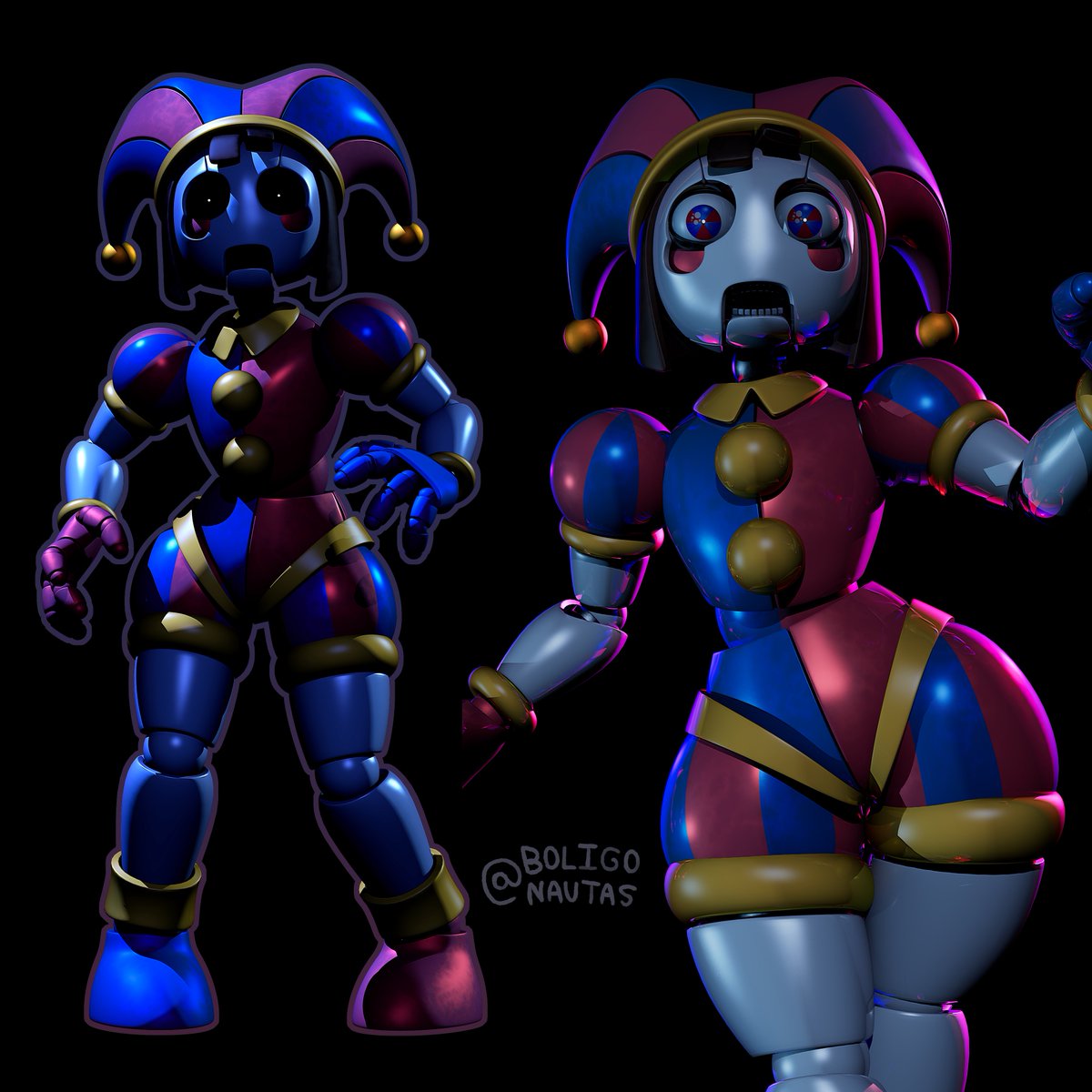 boligonautas's tweet photo. ngl, I’ve always wished my 3D models got more traction than my drawings. I’ve always preferred doing 3D stuff over 2D, but my drawings always get more impressions..
Anyways, here's Pomni but FNaF https://t.co/bVHNigjvT6