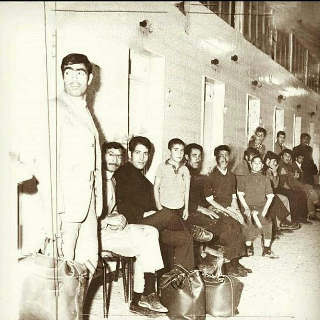 farhadarianejad's tweet photo. اینم صف حموم نمره 
اینها منتظر خالی شدن حمام نمره هستند، 
اونم با ساکهای لباس در دست...

دهه 50 https://t.co/n8Q01FqLPT