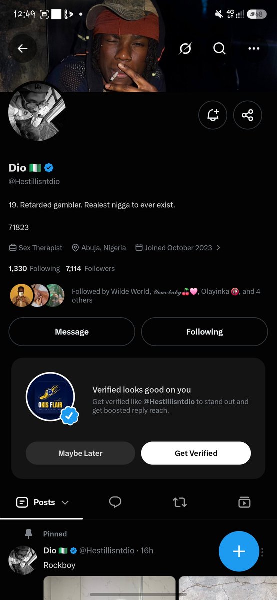 Okisflair's tweet photo. @Hestillisntdio Boss I'm following you 
Username:Adel___ https://t.co/X6dT0rsJmT